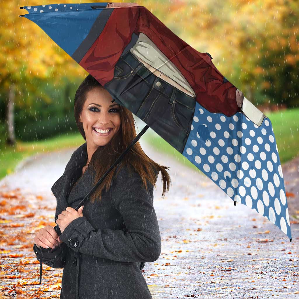 Power Chainsaw Man in Street Chic Umbrella Bold Blue Anime Aesthetic with Power