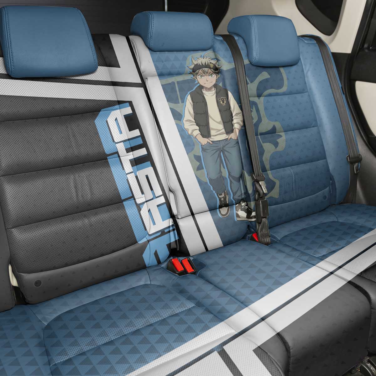 Asta from Black Clover in Modern Streetwear Back Car Seat Cover Black Clover Anime Aesthetic - Asta Style
