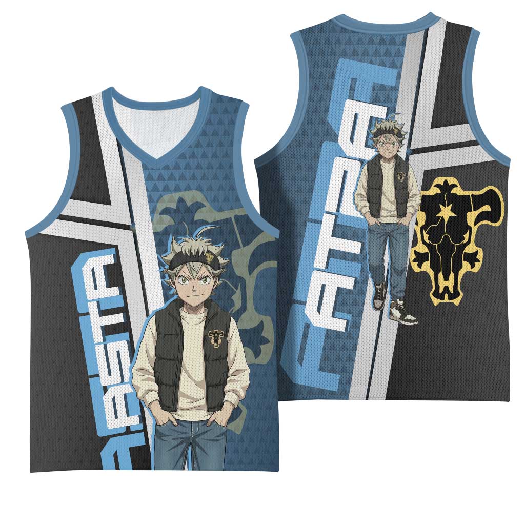 Asta from Black Clover in Modern Streetwear Basketball Jersey Black Clover Anime Aesthetic - Asta Style