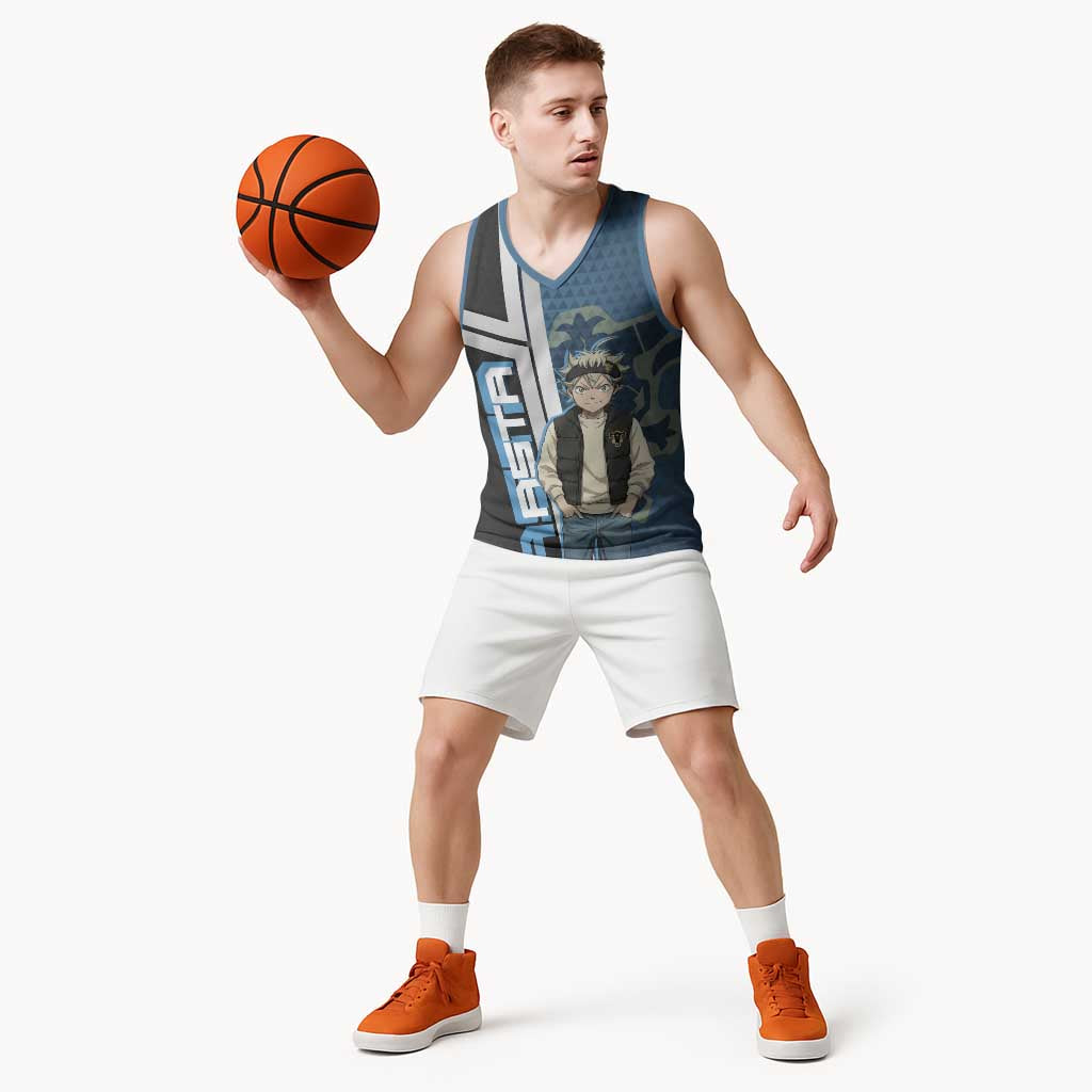 Asta from Black Clover in Modern Streetwear Basketball Jersey Black Clover Anime Aesthetic - Asta Style