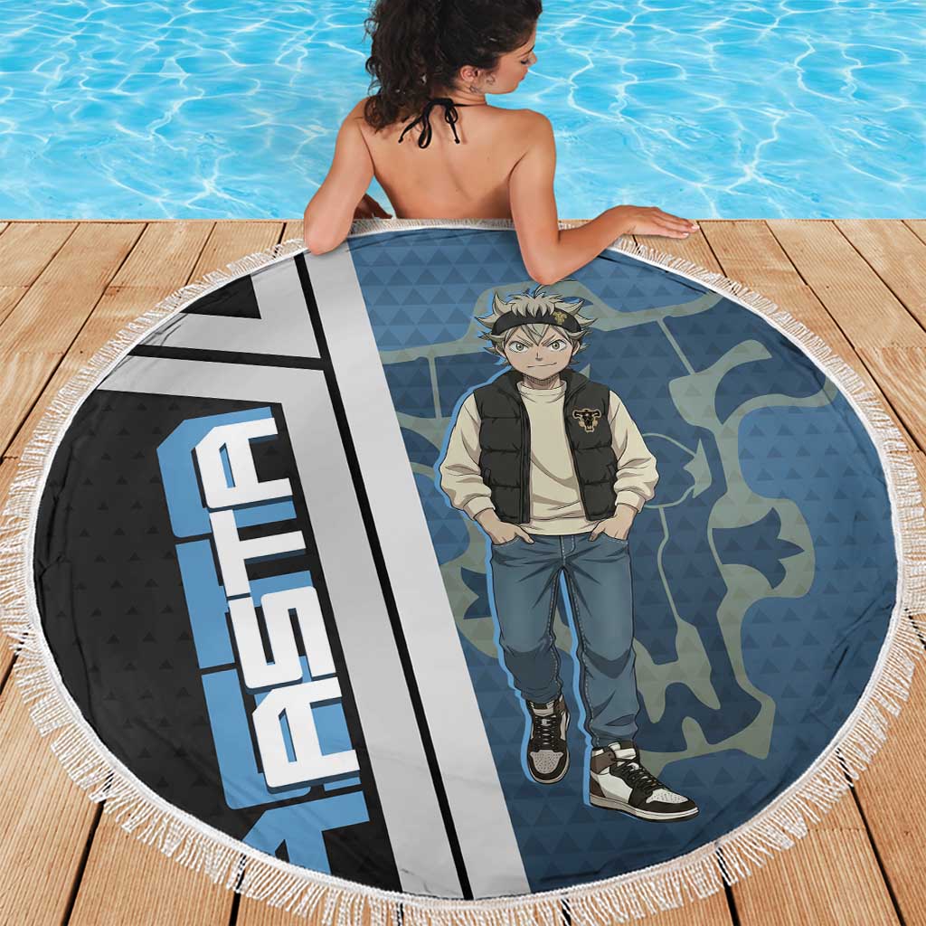 Asta from Black Clover in Modern Streetwear Beach Blanket Black Clover Anime Aesthetic - Asta Style