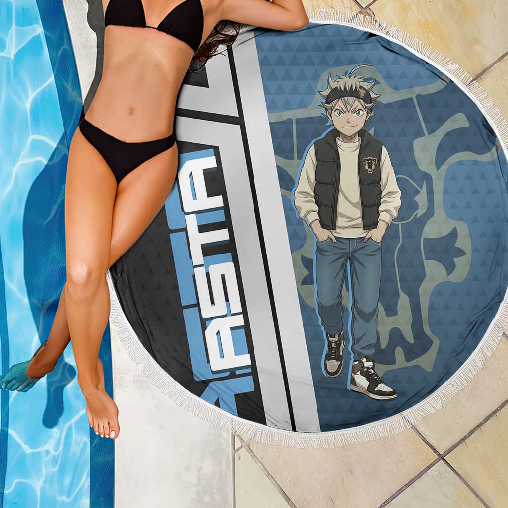 Asta from Black Clover in Modern Streetwear Beach Blanket Black Clover Anime Aesthetic - Asta Style