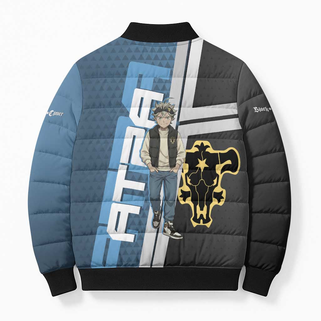 Asta from Black Clover in Modern Streetwear Bomber Puffer Jacket Black Clover Anime Aesthetic - Asta Style
