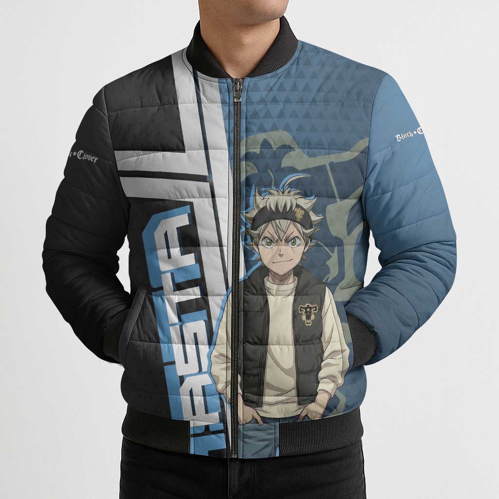 Asta from Black Clover in Modern Streetwear Bomber Puffer Jacket Black Clover Anime Aesthetic - Asta Style