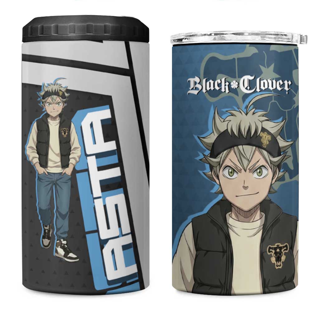 Asta from Black Clover in Modern Streetwear 4 in 1 Can Cooler Tumbler Black Clover Anime Aesthetic - Asta Style