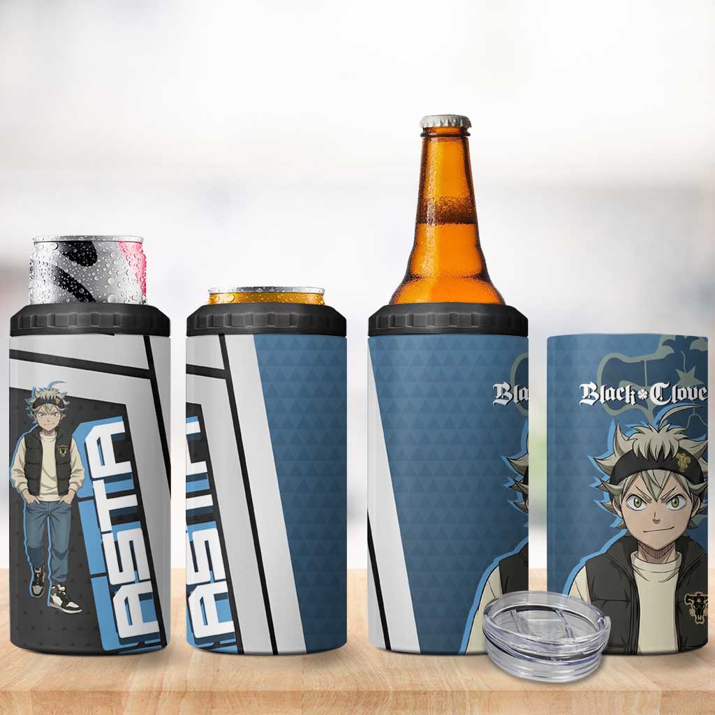 Asta from Black Clover in Modern Streetwear 4 in 1 Can Cooler Tumbler Black Clover Anime Aesthetic - Asta Style
