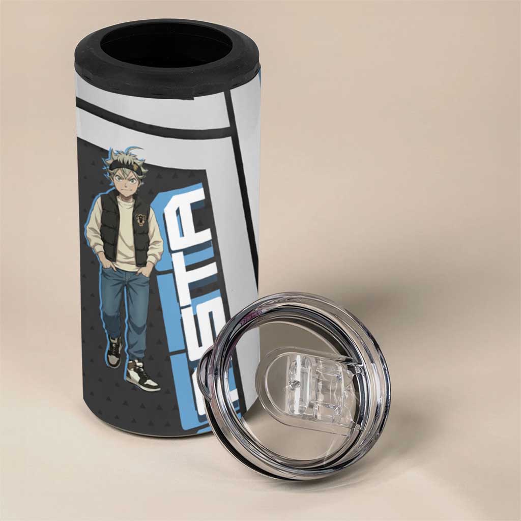 Asta from Black Clover in Modern Streetwear 4 in 1 Can Cooler Tumbler Black Clover Anime Aesthetic - Asta Style