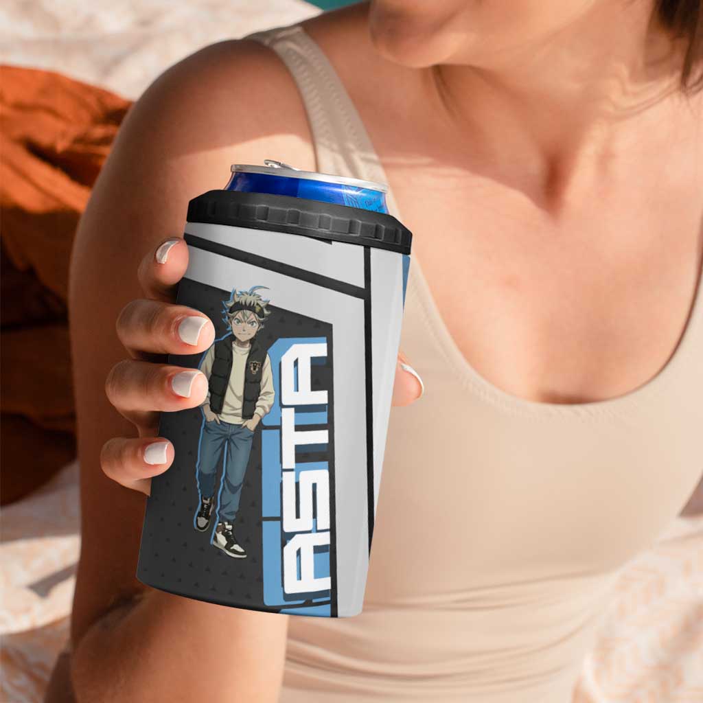 Asta from Black Clover in Modern Streetwear 4 in 1 Can Cooler Tumbler Black Clover Anime Aesthetic - Asta Style