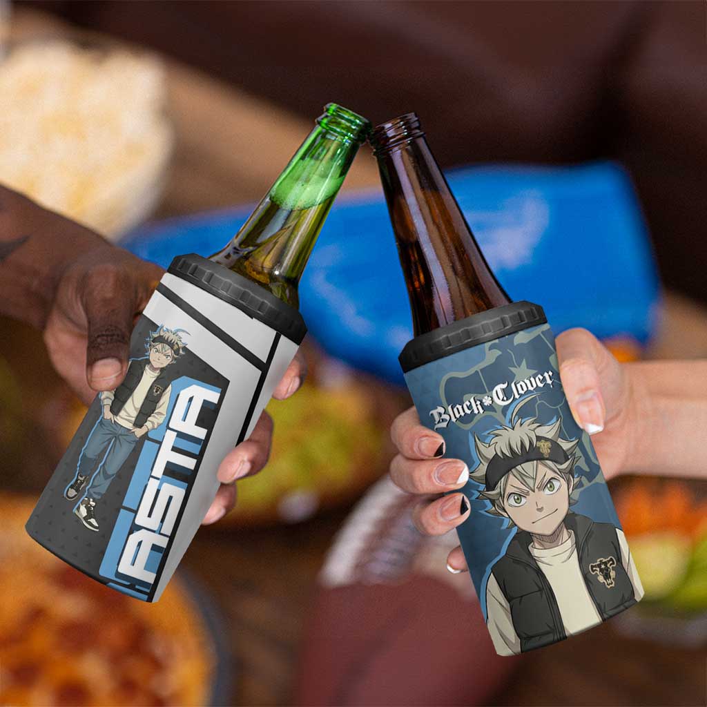 Asta from Black Clover in Modern Streetwear 4 in 1 Can Cooler Tumbler Black Clover Anime Aesthetic - Asta Style