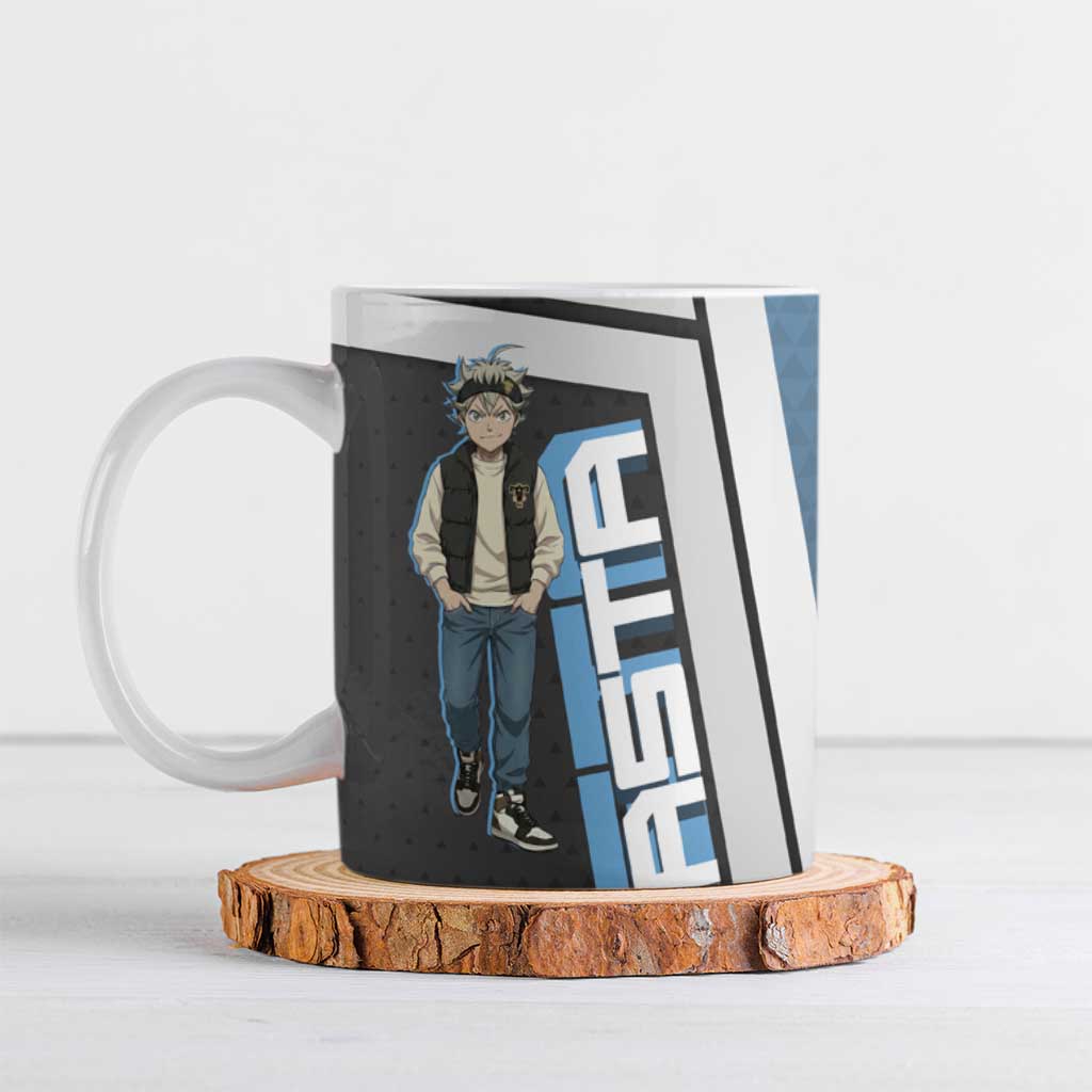 Asta from Black Clover in Modern Streetwear Ceramic Mug Black Clover Anime Aesthetic - Asta Style