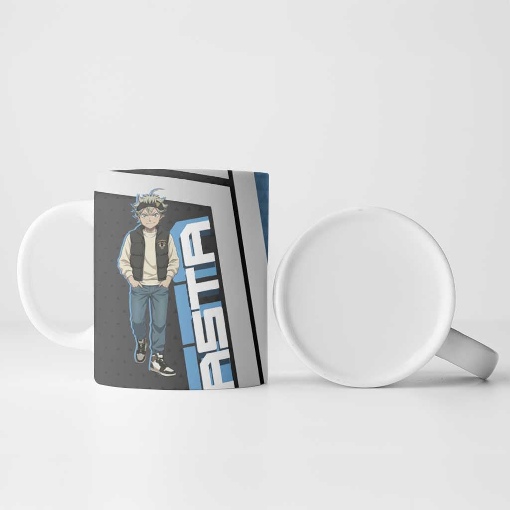 Asta from Black Clover in Modern Streetwear Ceramic Mug Black Clover Anime Aesthetic - Asta Style
