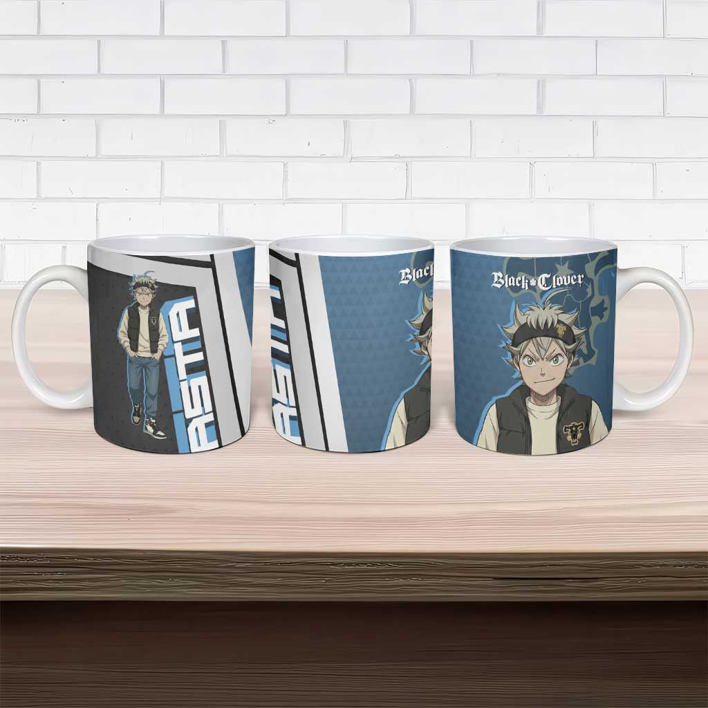 Asta from Black Clover in Modern Streetwear Ceramic Mug Black Clover Anime Aesthetic - Asta Style