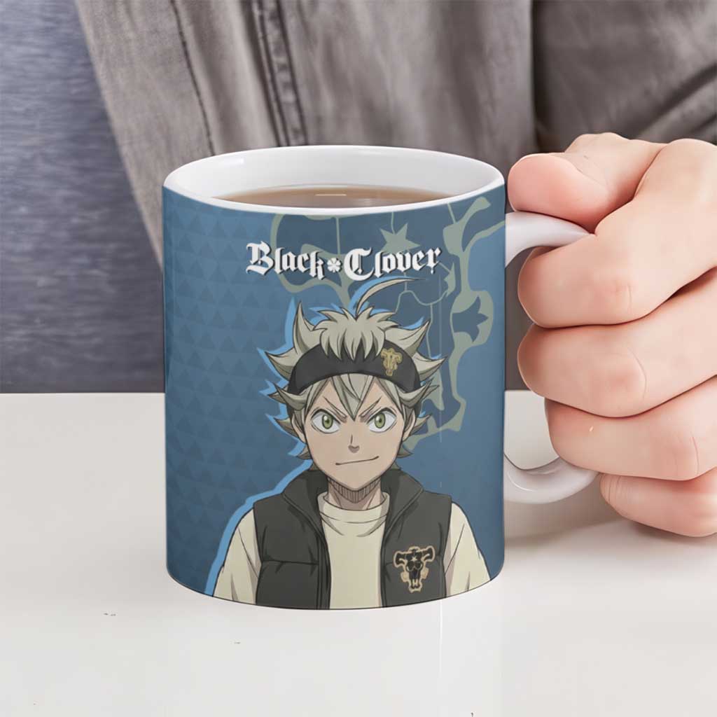 Asta from Black Clover in Modern Streetwear Ceramic Mug Black Clover Anime Aesthetic - Asta Style