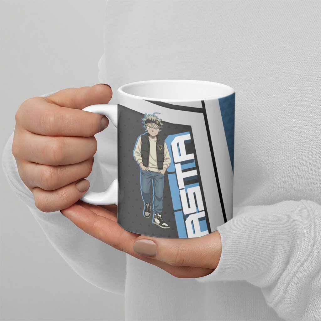 Asta from Black Clover in Modern Streetwear Ceramic Mug Black Clover Anime Aesthetic - Asta Style