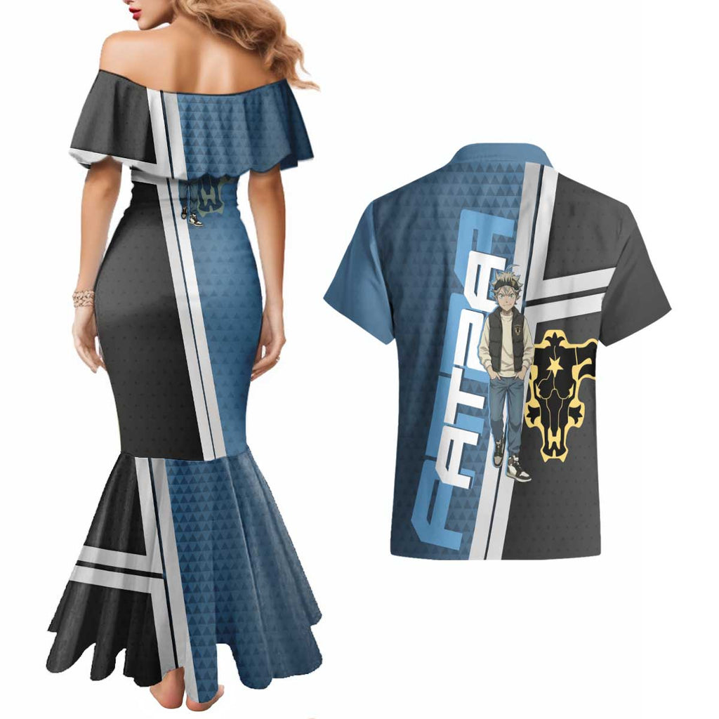 Asta from Black Clover in Modern Streetwear Couples Matching Mermaid Dress and Hawaiian Shirt Black Clover Anime Aesthetic - Asta Style
