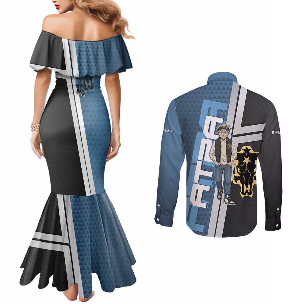 Asta from Black Clover in Modern Streetwear Couples Matching Mermaid Dress and Long Sleeve Button Shirt Black Clover Anime Aesthetic - Asta Style