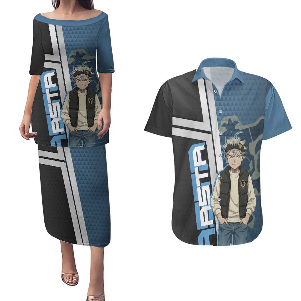 Asta from Black Clover in Modern Streetwear Couples Matching Puletasi and Hawaiian Shirt Black Clover Anime Aesthetic - Asta Style