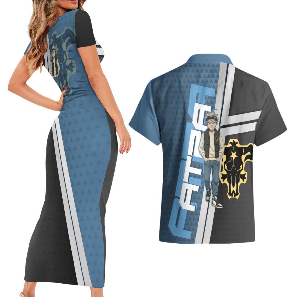 Asta from Black Clover in Modern Streetwear Couples Matching Short Sleeve Bodycon Dress and Hawaiian Shirt Black Clover Anime Aesthetic - Asta Style