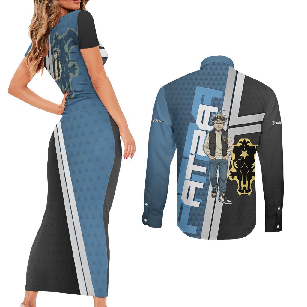 Asta from Black Clover in Modern Streetwear Couples Matching Short Sleeve Bodycon Dress and Long Sleeve Button Shirt Black Clover Anime Aesthetic - Asta Style