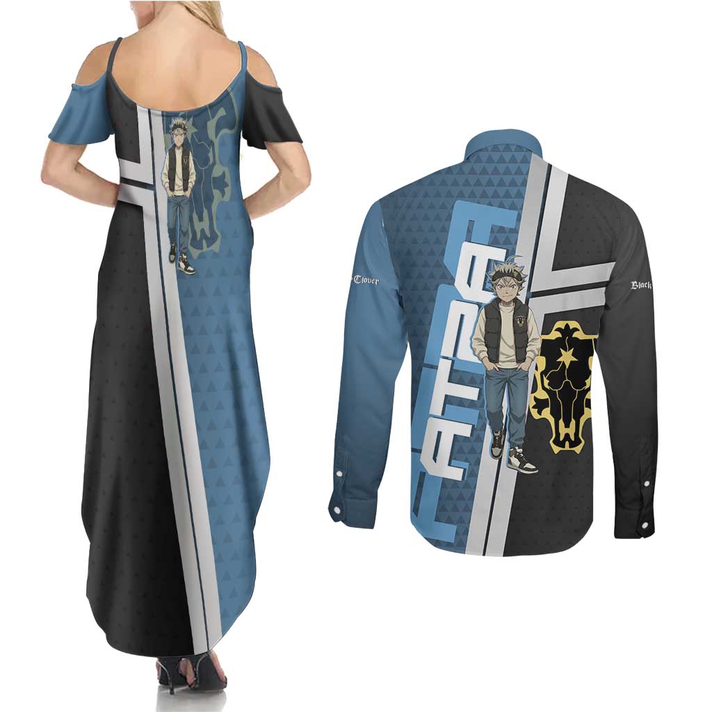 Asta from Black Clover in Modern Streetwear Couples Matching Summer Maxi Dress and Long Sleeve Button Shirt Black Clover Anime Aesthetic - Asta Style