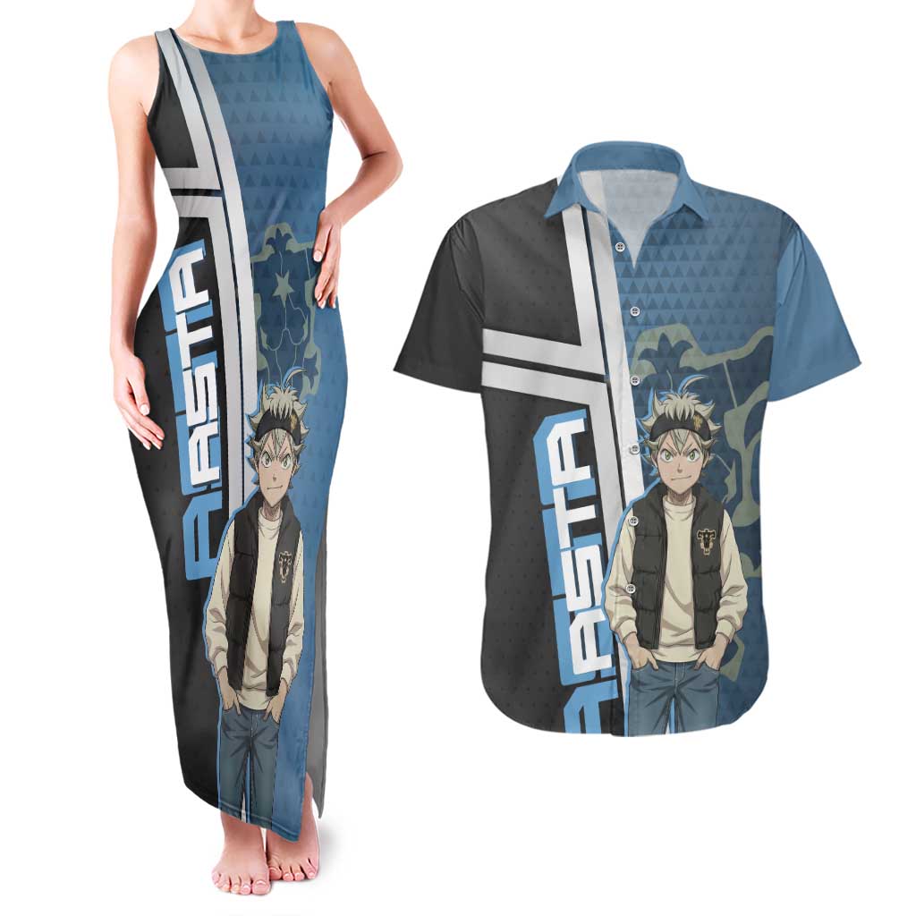 Asta from Black Clover in Modern Streetwear Couples Matching Tank Maxi Dress and Hawaiian Shirt Black Clover Anime Aesthetic - Asta Style