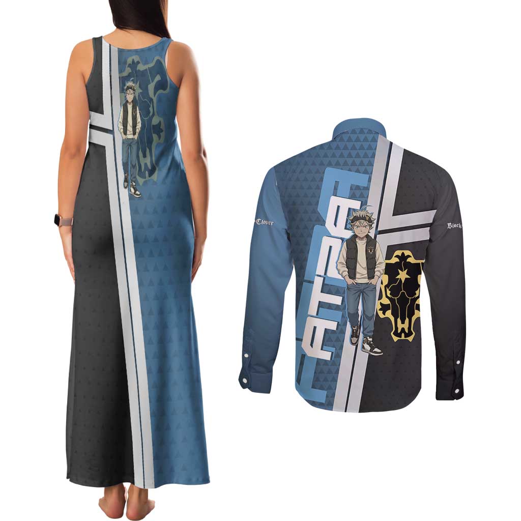 Asta from Black Clover in Modern Streetwear Couples Matching Tank Maxi Dress and Long Sleeve Button Shirt Black Clover Anime Aesthetic - Asta Style
