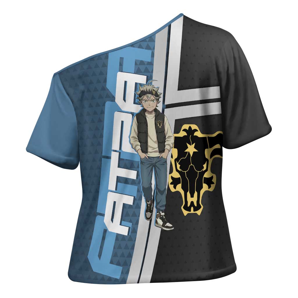 Asta from Black Clover in Modern Streetwear Cross Shoulder Shirt Black Clover Anime Aesthetic - Asta Style