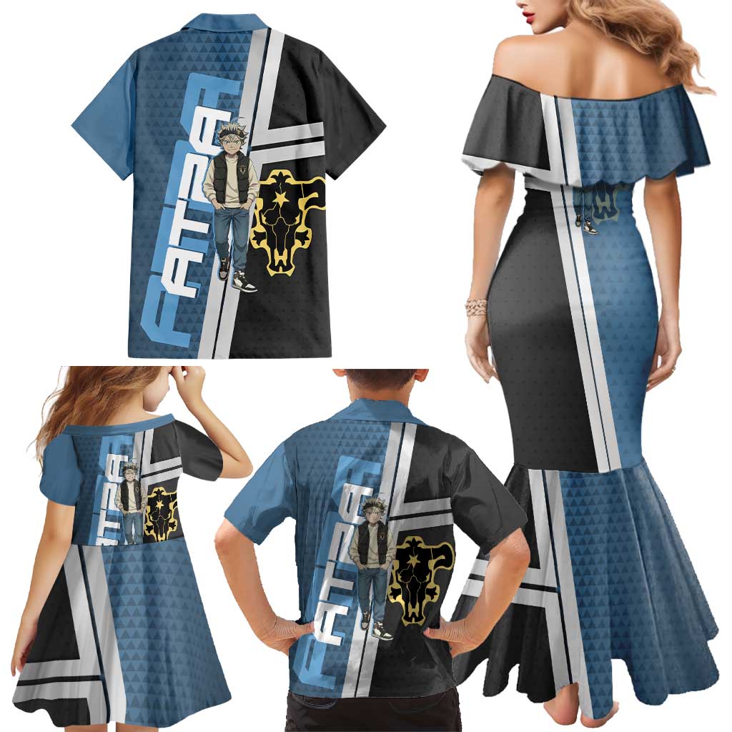Asta from Black Clover in Modern Streetwear Family Matching Mermaid Dress and Hawaiian Shirt Black Clover Anime Aesthetic - Asta Style