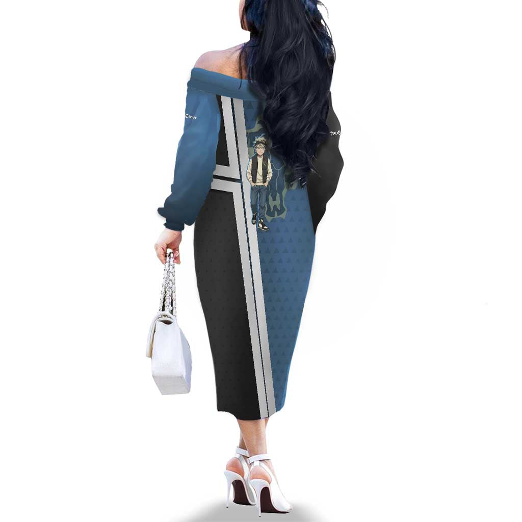 Asta from Black Clover in Modern Streetwear Family Matching Off The Shoulder Long Sleeve Dress and Hawaiian Shirt Black Clover Anime Aesthetic - Asta Style
