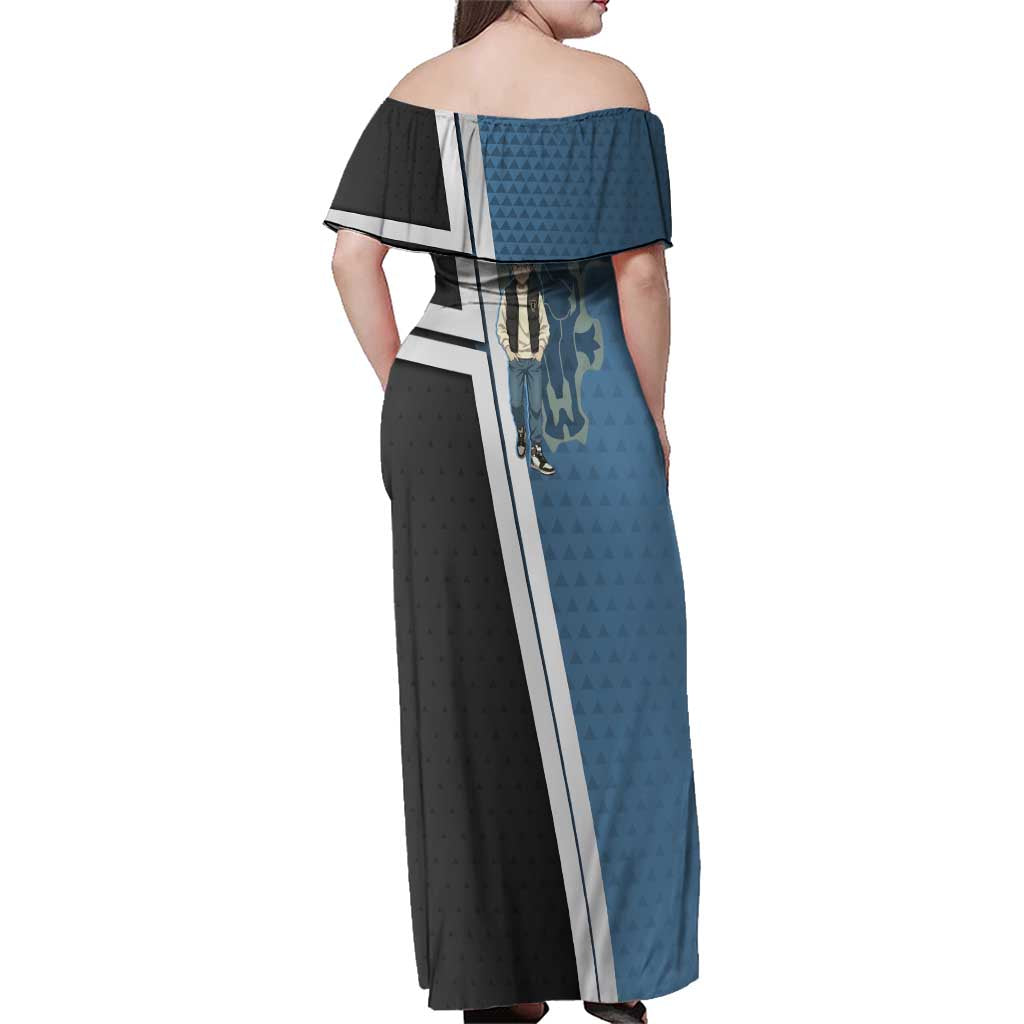 Asta from Black Clover in Modern Streetwear Family Matching Off Shoulder Maxi Dress and Hawaiian Shirt Black Clover Anime Aesthetic - Asta Style