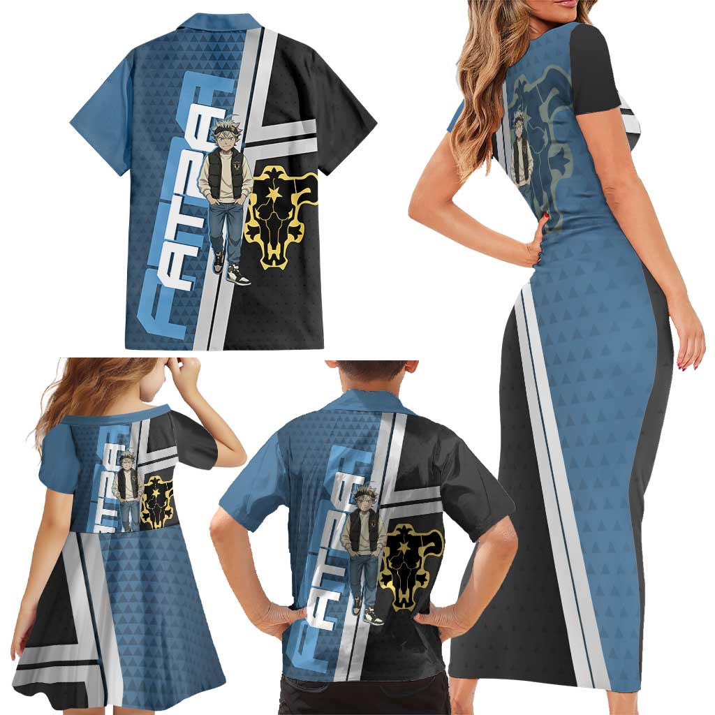 Asta from Black Clover in Modern Streetwear Family Matching Short Sleeve Bodycon Dress and Hawaiian Shirt Black Clover Anime Aesthetic - Asta Style