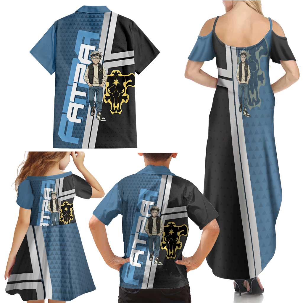 Asta from Black Clover in Modern Streetwear Family Matching Summer Maxi Dress and Hawaiian Shirt Black Clover Anime Aesthetic - Asta Style