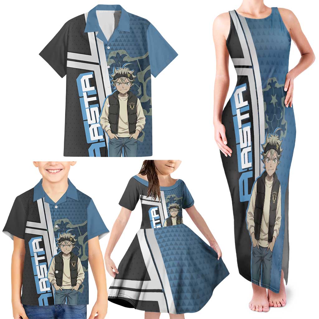 Asta from Black Clover in Modern Streetwear Family Matching Tank Maxi Dress and Hawaiian Shirt Black Clover Anime Aesthetic - Asta Style