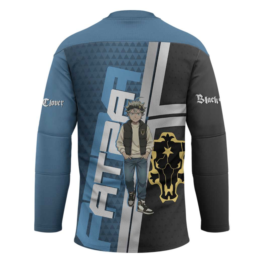 Asta from Black Clover in Modern Streetwear Hockey Jersey Black Clover Anime Aesthetic - Asta Style