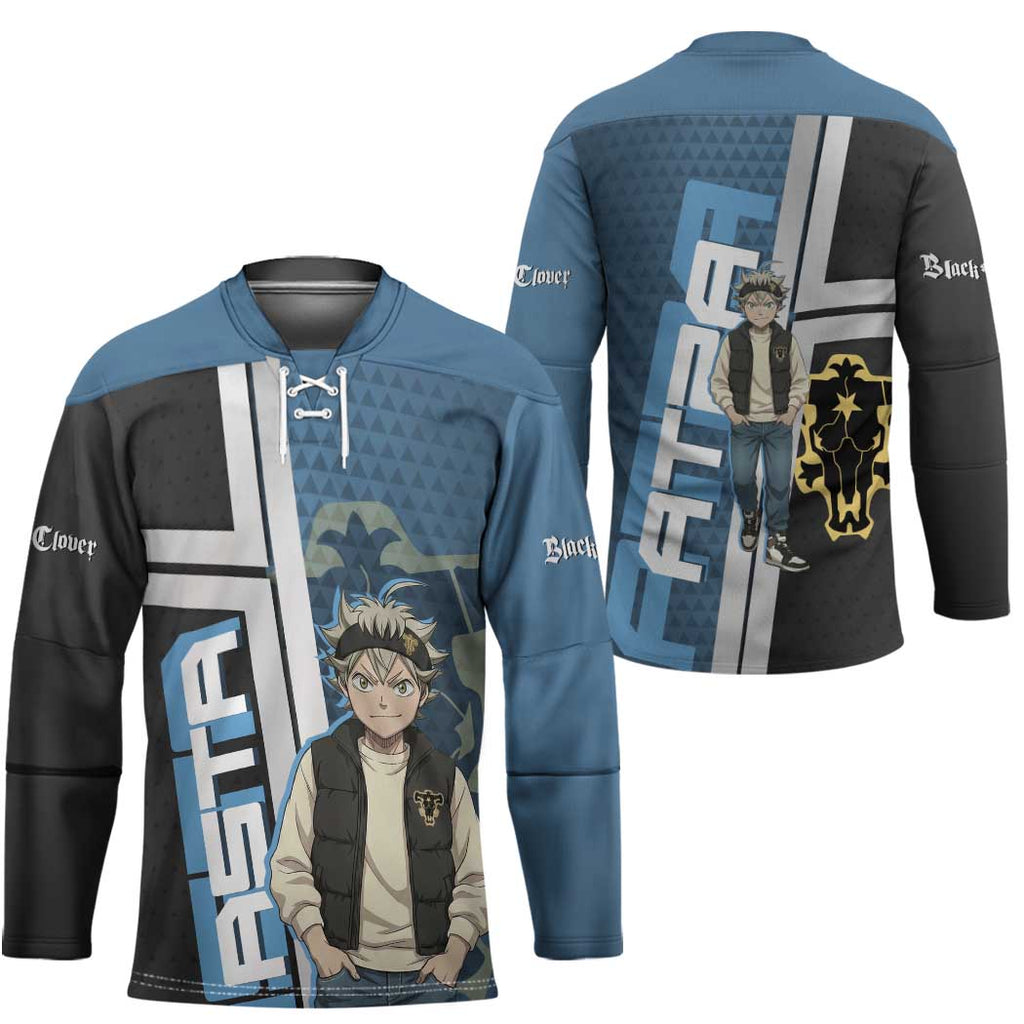 Asta from Black Clover in Modern Streetwear Hockey Jersey Black Clover Anime Aesthetic - Asta Style