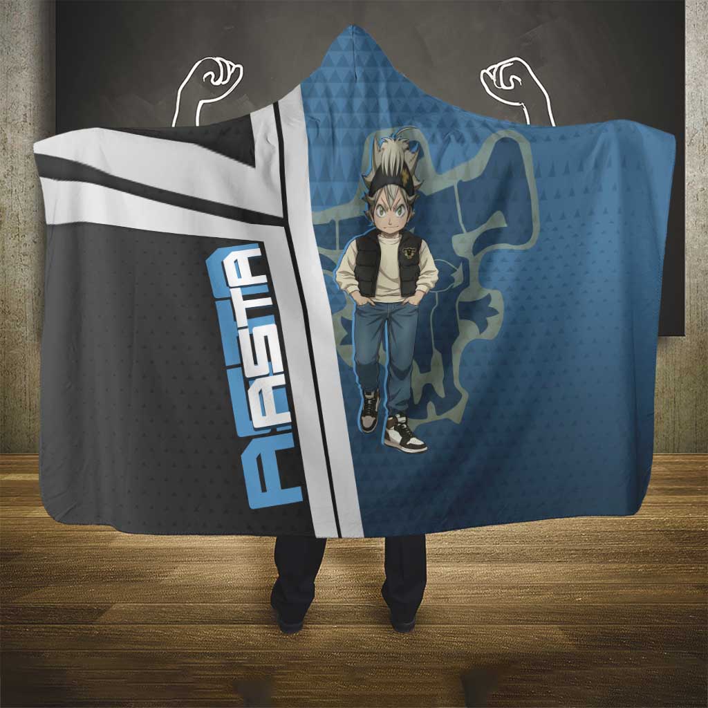 Asta from Black Clover in Modern Streetwear Hooded Blanket Black Clover Anime Aesthetic - Asta Style