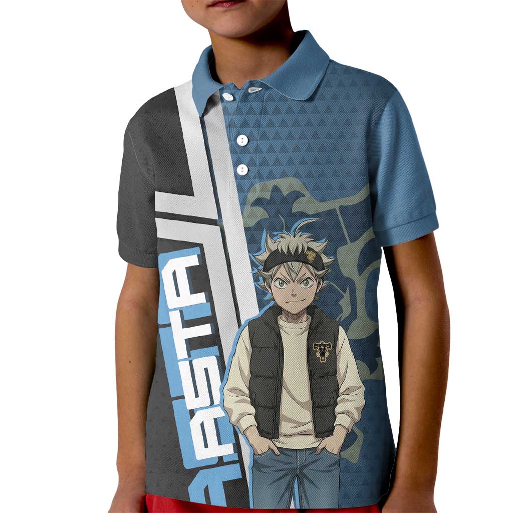 Asta from Black Clover in Modern Streetwear Kid Polo Shirt Black Clover Anime Aesthetic - Asta Style
