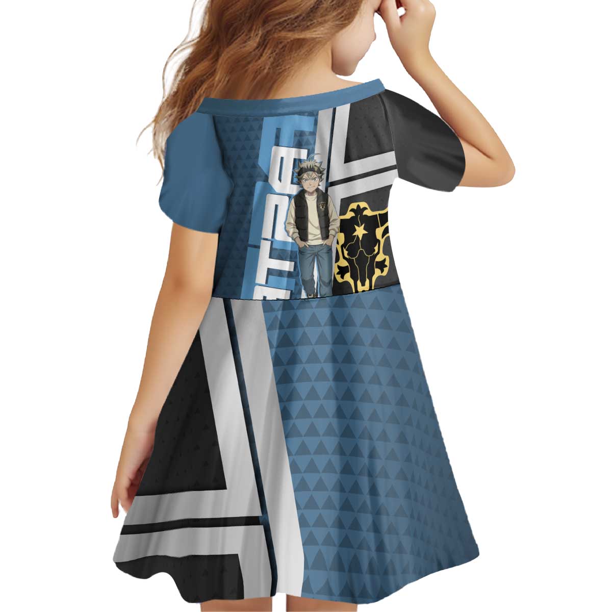 Asta from Black Clover in Modern Streetwear Kid Short Sleeve Dress Black Clover Anime Aesthetic - Asta Style