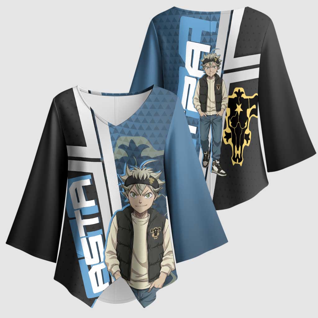 Asta from Black Clover in Modern Streetwear Kimono Sleeve Blouse Black Clover Anime Aesthetic - Asta Style