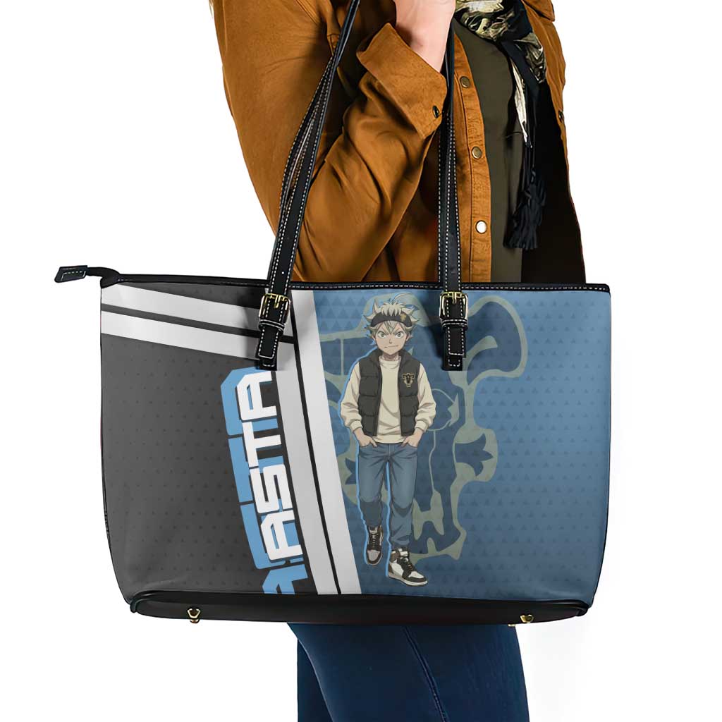 Asta from Black Clover in Modern Streetwear Leather Tote Bag Black Clover Anime Aesthetic - Asta Style