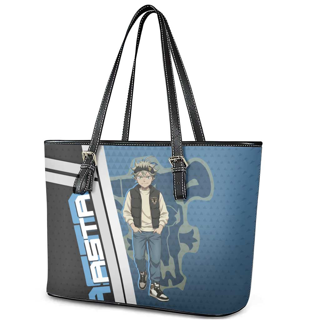 Asta from Black Clover in Modern Streetwear Leather Tote Bag Black Clover Anime Aesthetic - Asta Style