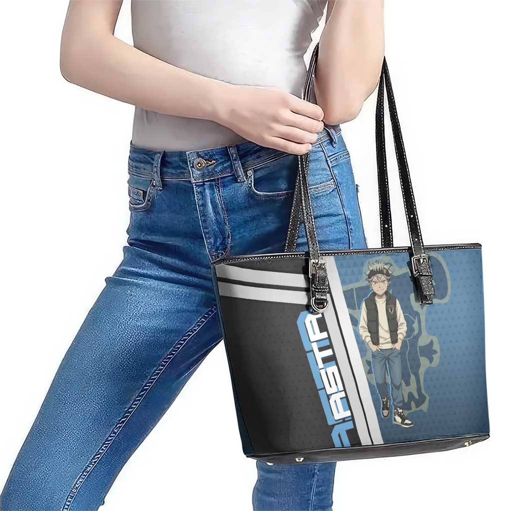 Asta from Black Clover in Modern Streetwear Leather Tote Bag Black Clover Anime Aesthetic - Asta Style