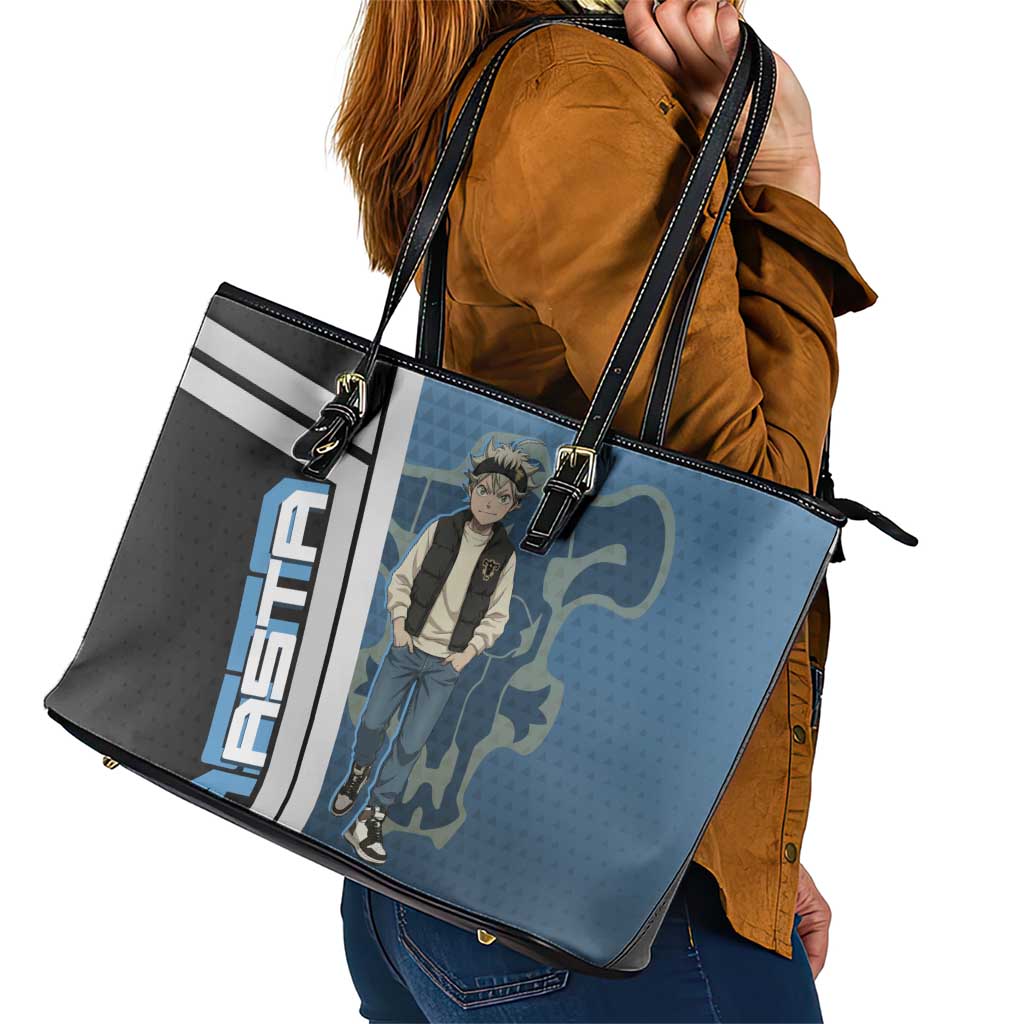 Asta from Black Clover in Modern Streetwear Leather Tote Bag Black Clover Anime Aesthetic - Asta Style