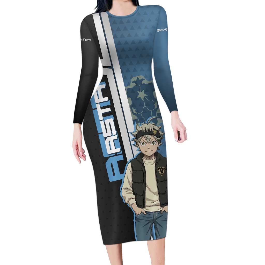 Asta from Black Clover in Modern Streetwear Long Sleeve Bodycon Dress Black Clover Anime Aesthetic - Asta Style