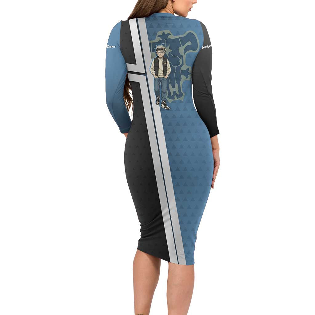 Asta from Black Clover in Modern Streetwear Long Sleeve Bodycon Dress Black Clover Anime Aesthetic - Asta Style