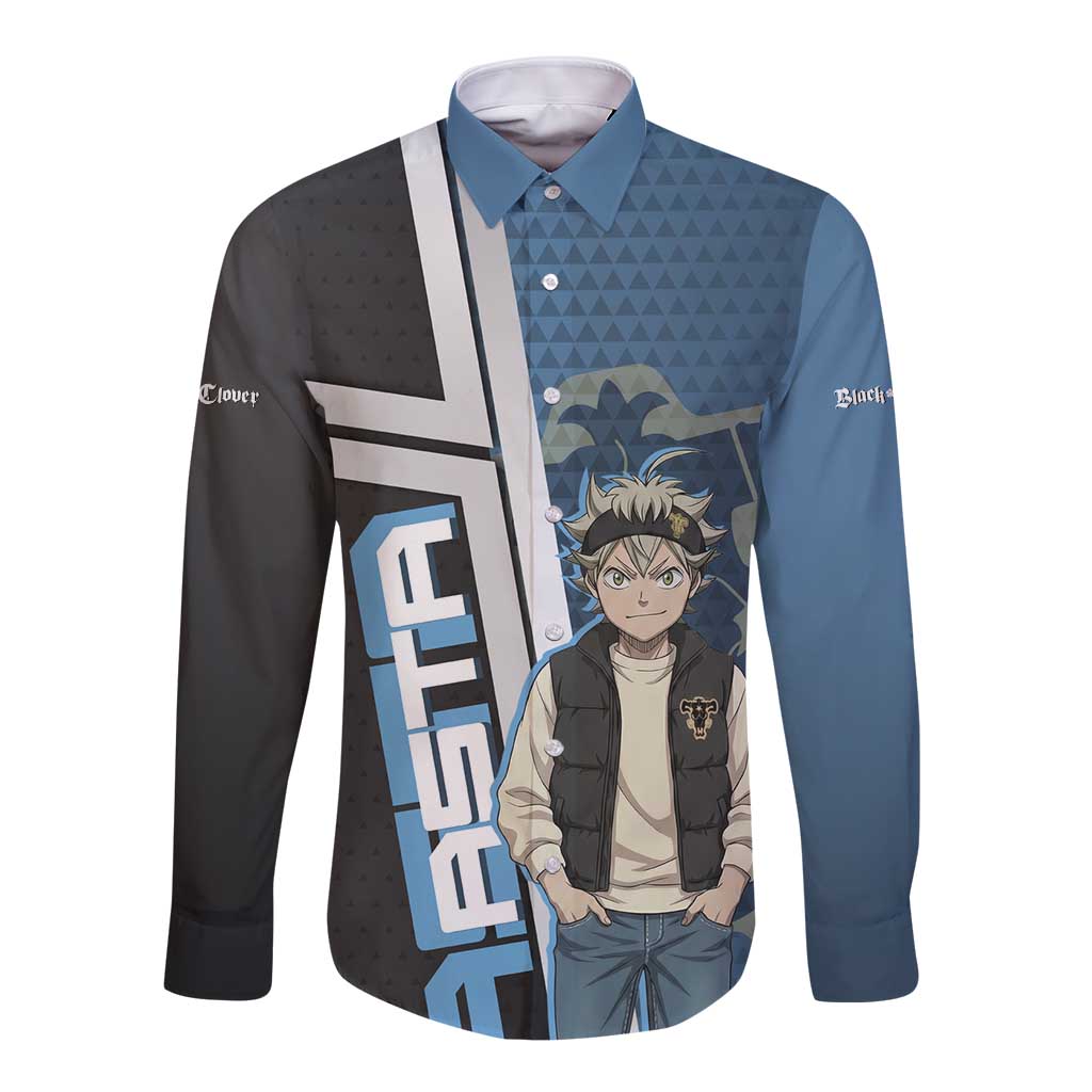 Asta from Black Clover in Modern Streetwear Long Sleeve Button Shirt Black Clover Anime Aesthetic - Asta Style