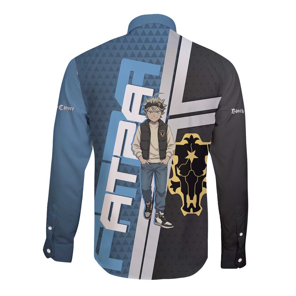 Asta from Black Clover in Modern Streetwear Long Sleeve Button Shirt Black Clover Anime Aesthetic - Asta Style