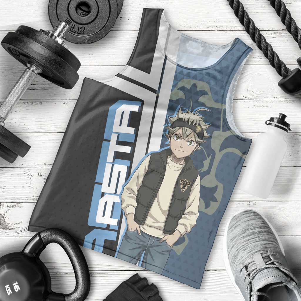 Asta from Black Clover in Modern Streetwear Men Tank Top Black Clover Anime Aesthetic - Asta Style
