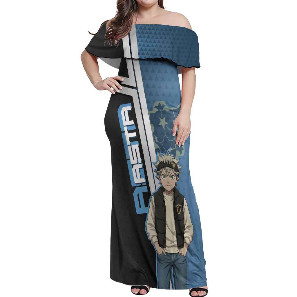 Asta from Black Clover in Modern Streetwear Off Shoulder Maxi Dress Black Clover Anime Aesthetic - Asta Style