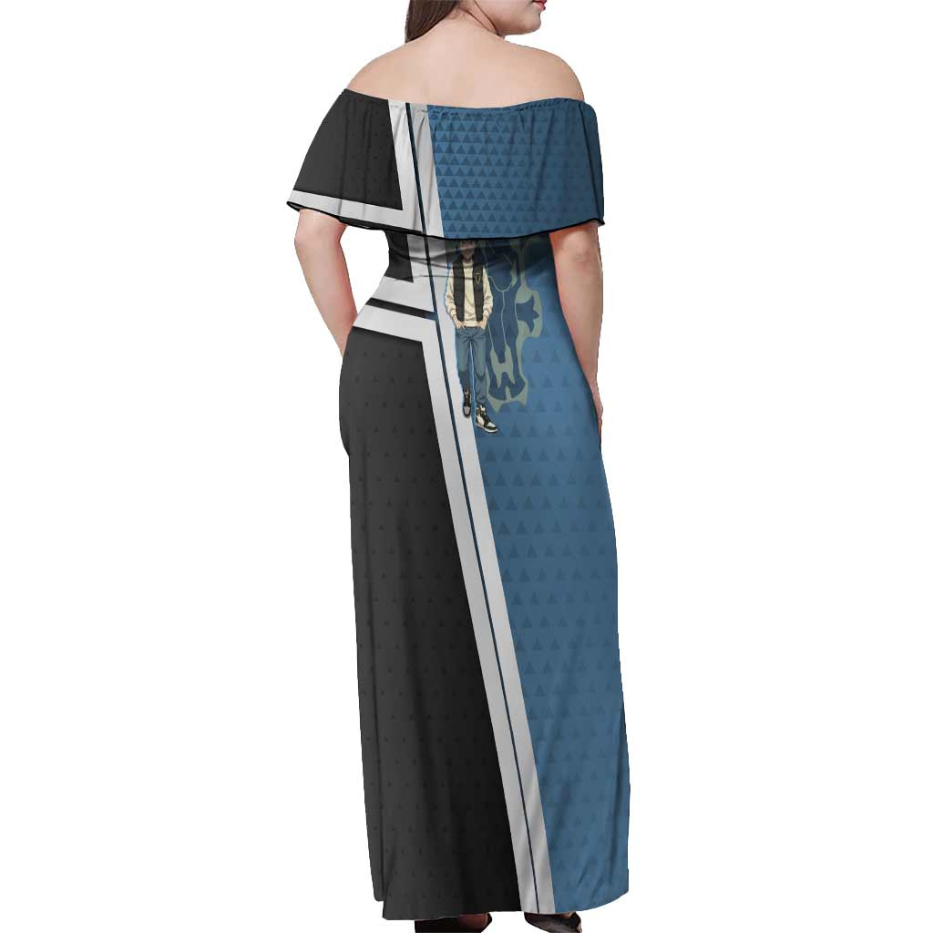 Asta from Black Clover in Modern Streetwear Off Shoulder Maxi Dress Black Clover Anime Aesthetic - Asta Style